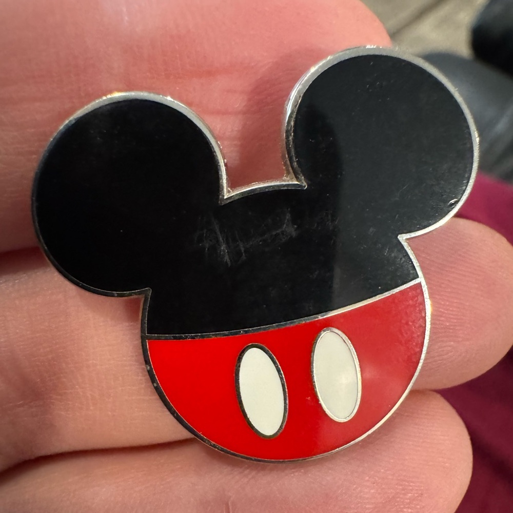 Mickey Icon Mickey Mouse Ears Disney Pin Black Red And White